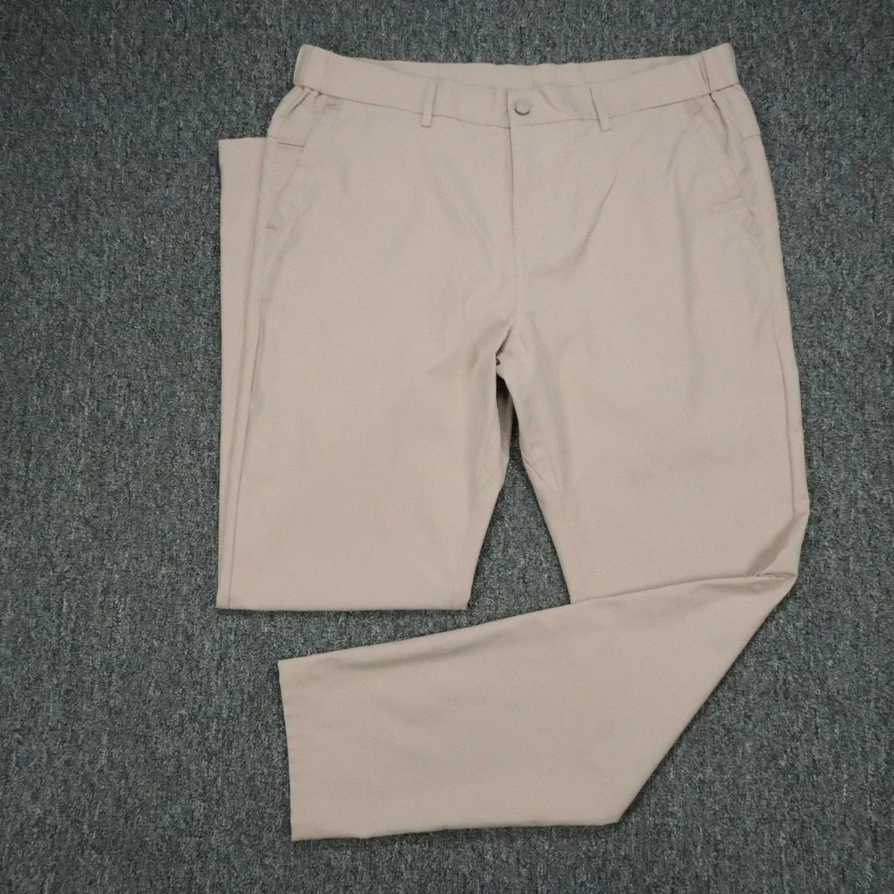 Jack Archer Pants Men 35x32 Oat Khaki Jetsetter Chino Straight Zip Pocket Travel